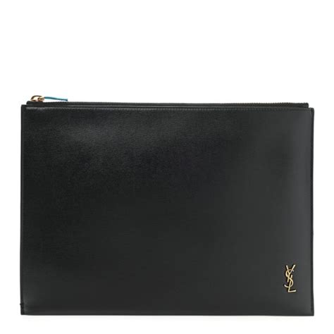 ysl card holder fashionphile|SAINT LAURENT Shiny Calfskin Tiny Monogram Zipped Tablet .